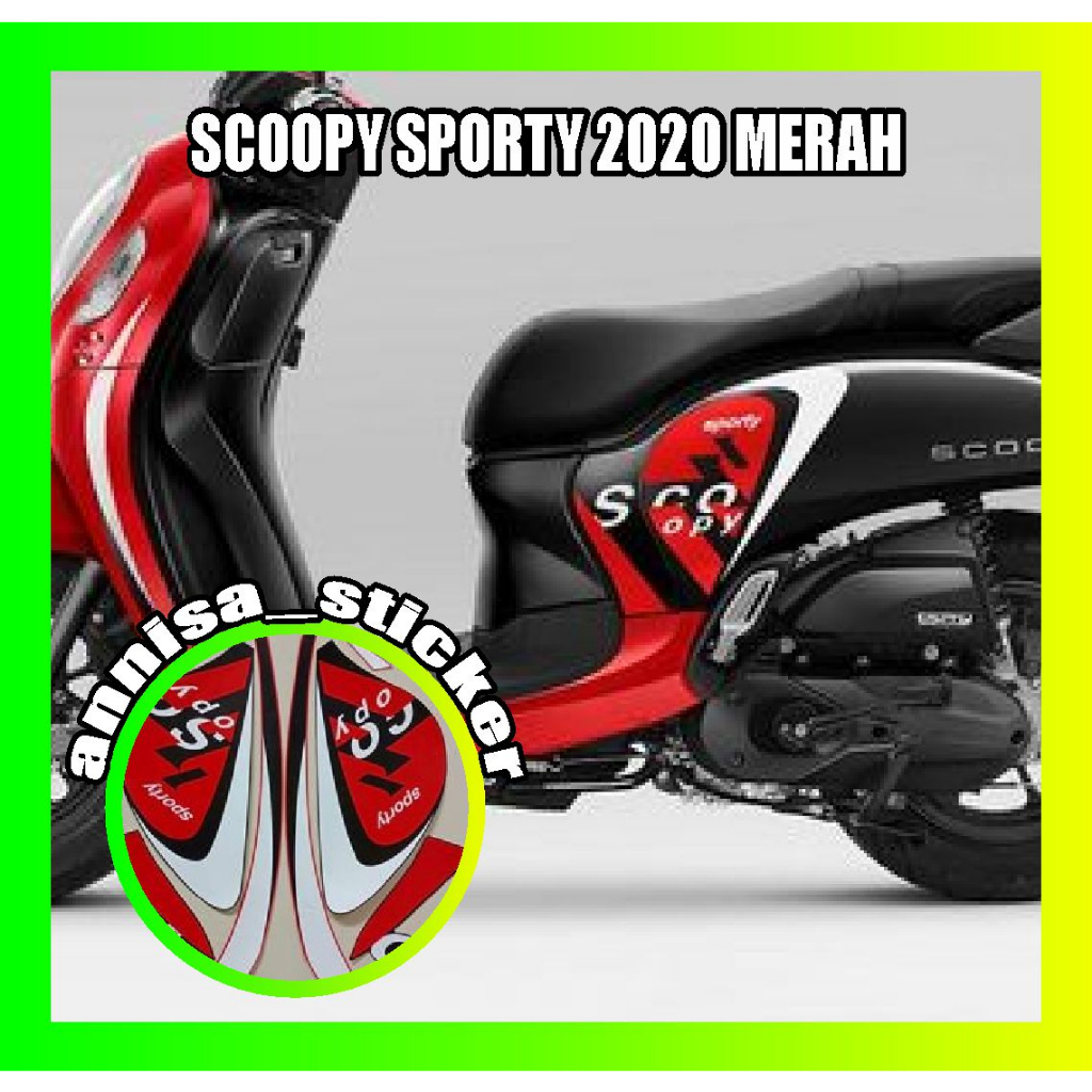 striping lis scoopy sporty 2020 merah