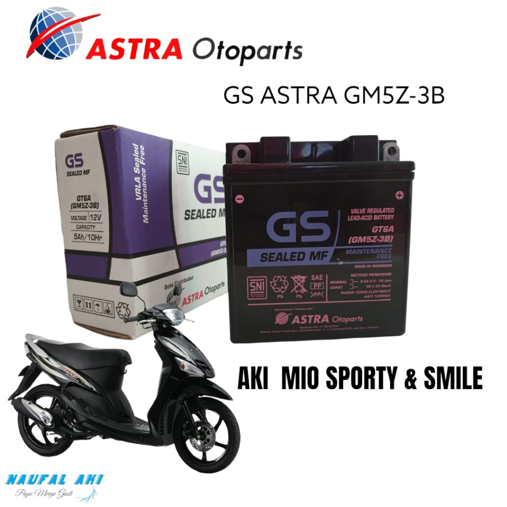 Aki motor Mio sporty/Smile/Supra old/Jupiter Old GS Astra otopart