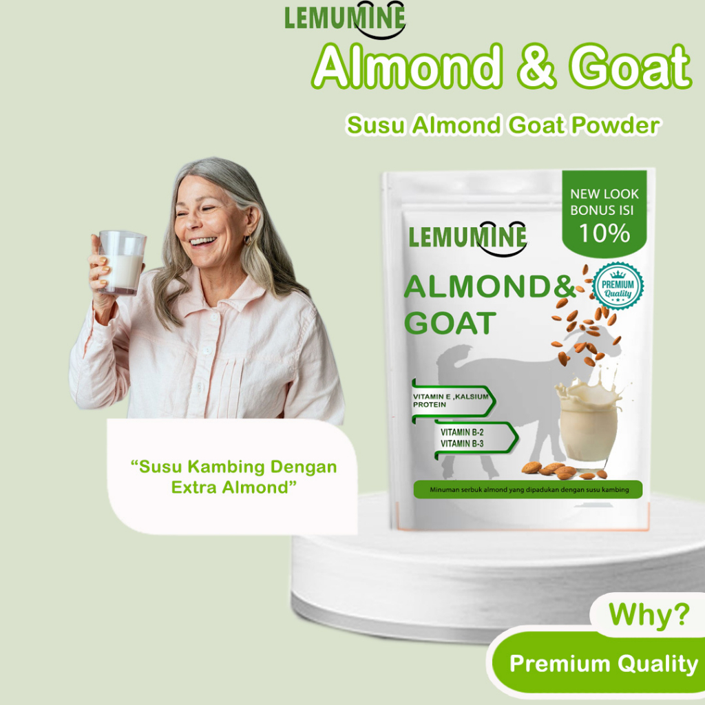 

Susu Almond Milk Susu Kambing Etawa Bubuk Kolestrum Susu Kambing Etawa Penggemuk Susu Rendah Lemak Lemumine (500g)