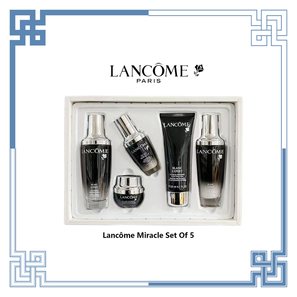 LANCOME 5 Pcs Set/ Lancome Blanc Expert Purifying Foam 120ml/ Hydrating Emulsion 100ml/ Beauty Lotio
