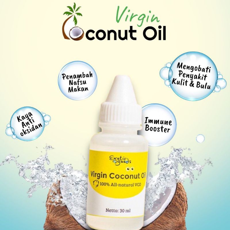 EXOTICGOODS VIRGIN COCONUT OIL 30ml MINYAK KELAPA MURNI OBAT JAMUR OBAT SCABIES KUCING LUKA HEWAN