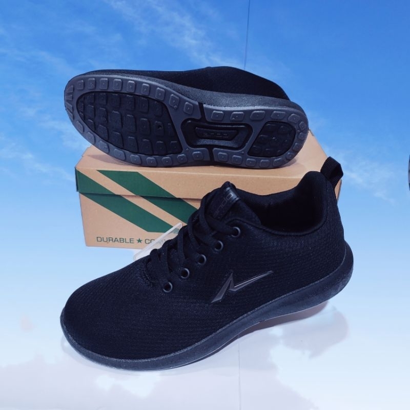 ANDO Sepatu Sneaker Cowok Dewasa Sekolah Kuliah Kerja Hitam Putih Polos Tali Original Kekinian Size 39 sd 43