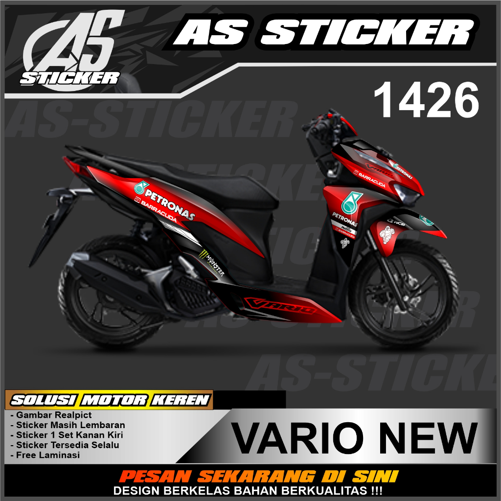 1426a Decal Sticker VARIO 125/150 NEW Stiker Skotlet VARIO Desain Petronas Stiker full body