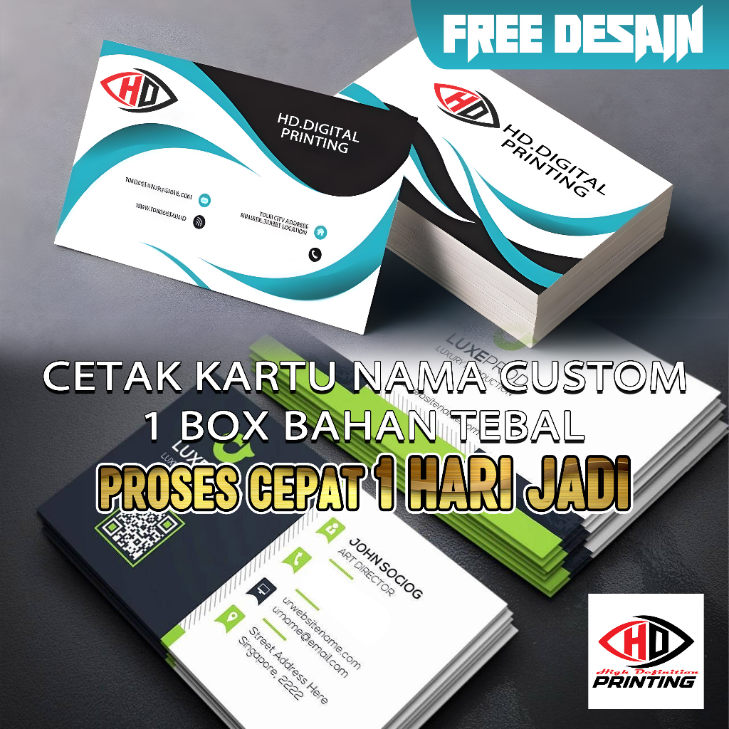 

Kartu Nama isi 100 free Box/ Kartu Nama Custom/ Bussiness Card/ Kartu Nama 1 dan 2 sisi FREE DESAIN