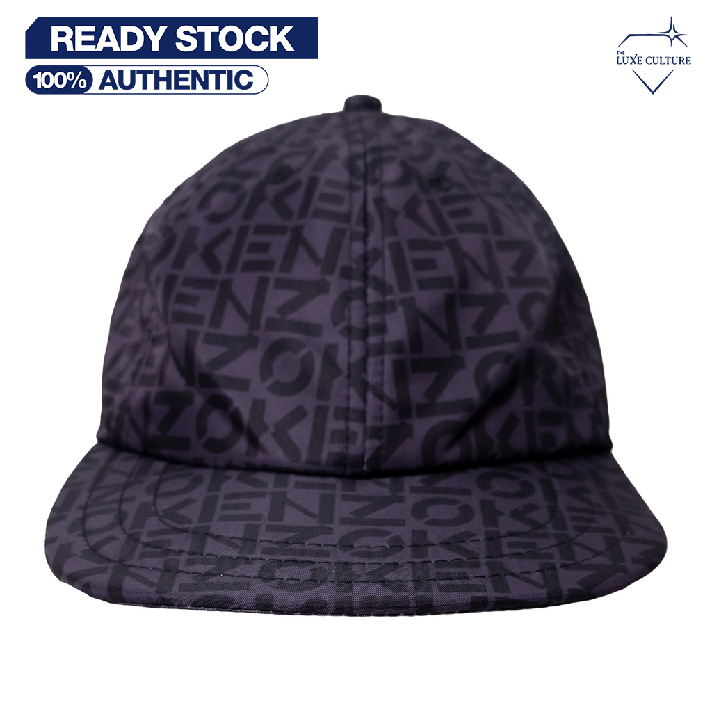 Kenzo Logo All Over Monogram Black Cap / Topi Branded Original