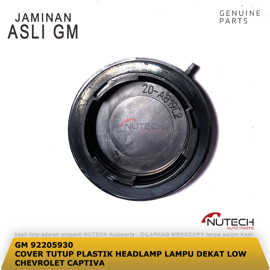 COVER TUTUP PLASTIK HEADLAMP LAMPU DEKAT LOW CHEVROLET CAPTIVA ORI GM