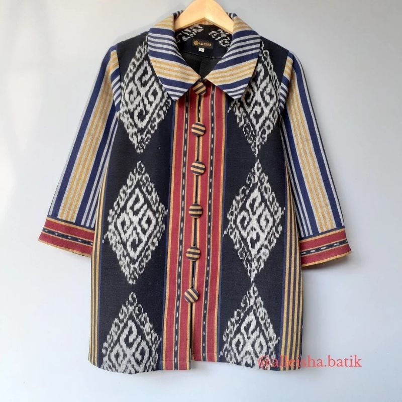 ( full trikot ) blus tenun wanita terbaru - blus tenun wanita terbaru