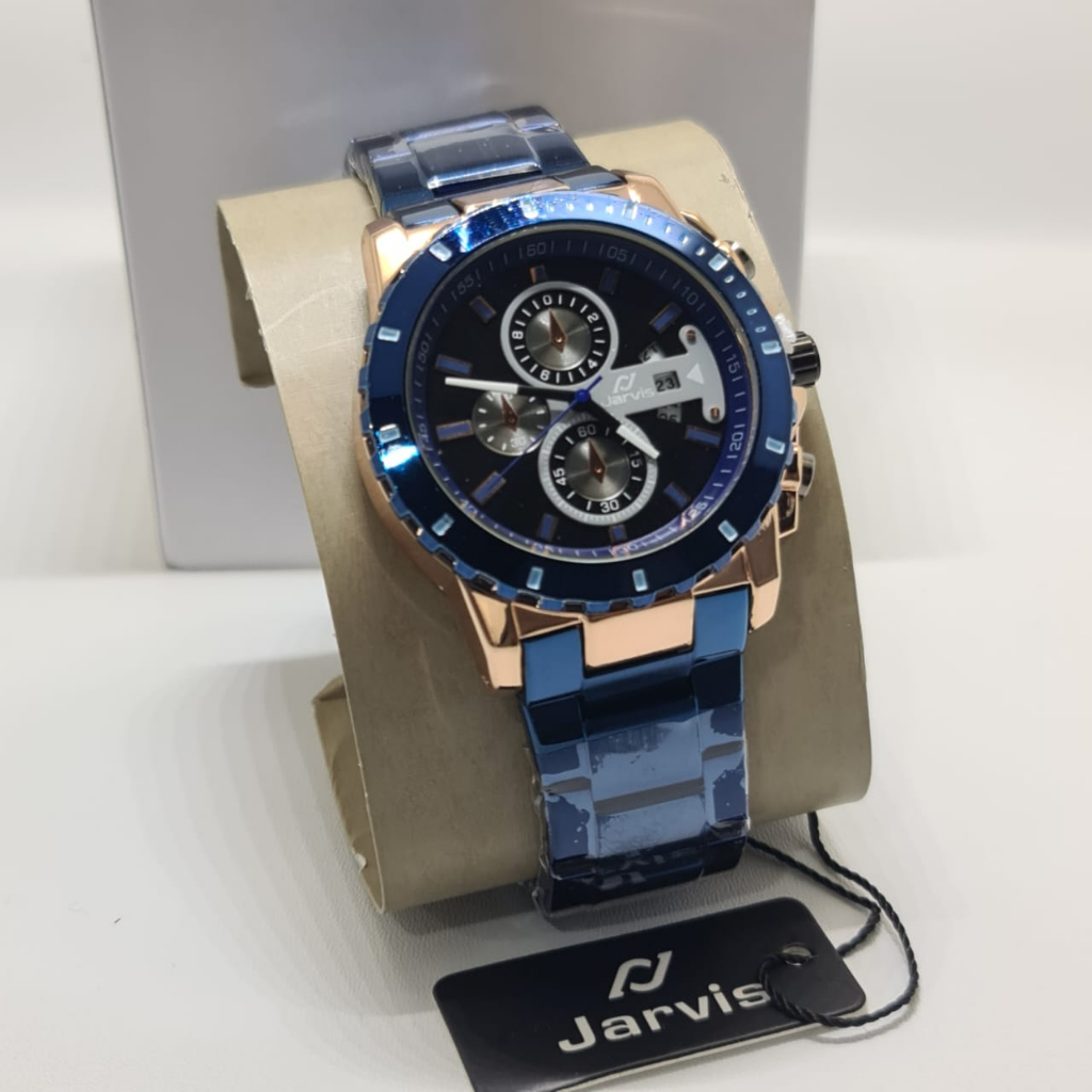 Promo Jam Tangan Pria Terbaru Jarvis 6064Sv Model Analog Tanggal Aktif Anti Air Free Box