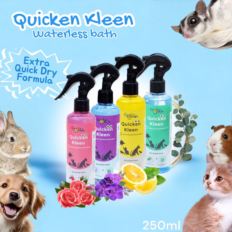 QUICKEN KLEEN 250ml DRY SHAMPOO ANJING DRY SHAMPOO KUCING SAMPO KERING HEWAN DRY SHAMPOO KELINCI