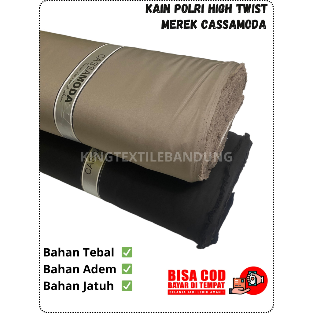 BAHAN KAIN SERAGAM POLRI HIGH TWISH TEBAL 100%ORIGINAL