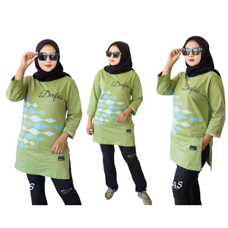 STIK BALIK 09&gt; ATASAN  WANITA LENGAN PANJANG 7/8 DI STIK BALIK JAHITAN BELAH PINGGIR BAHAN KATUN KOMBET 20S KAOS CEWE TANGAN 7/8