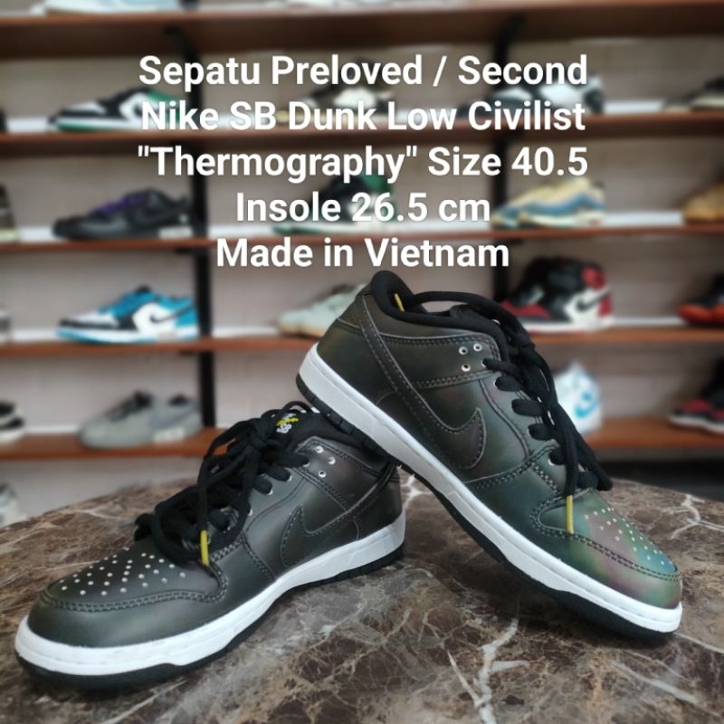 Sepatu Nike SB Dunk Low Civilist "Thermography" Size 40.5
