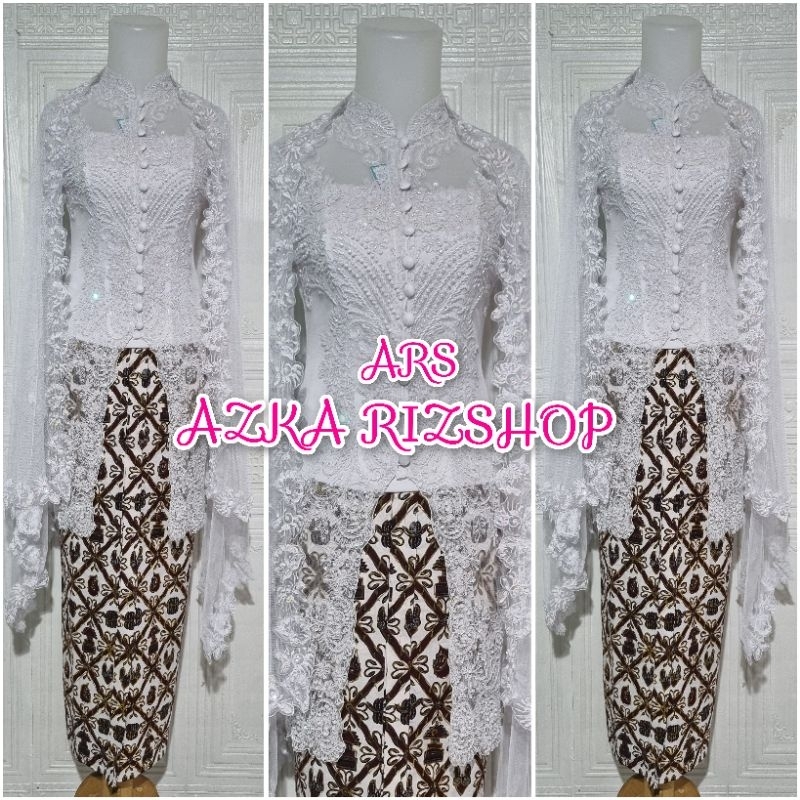 set kebaya akad nikah kebaya tunik putih