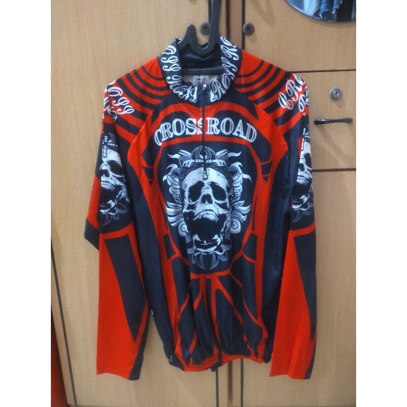Jersey sepeda lengan panjang cross road