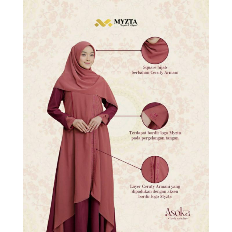 gamis mewah mom set square asoka by myzta