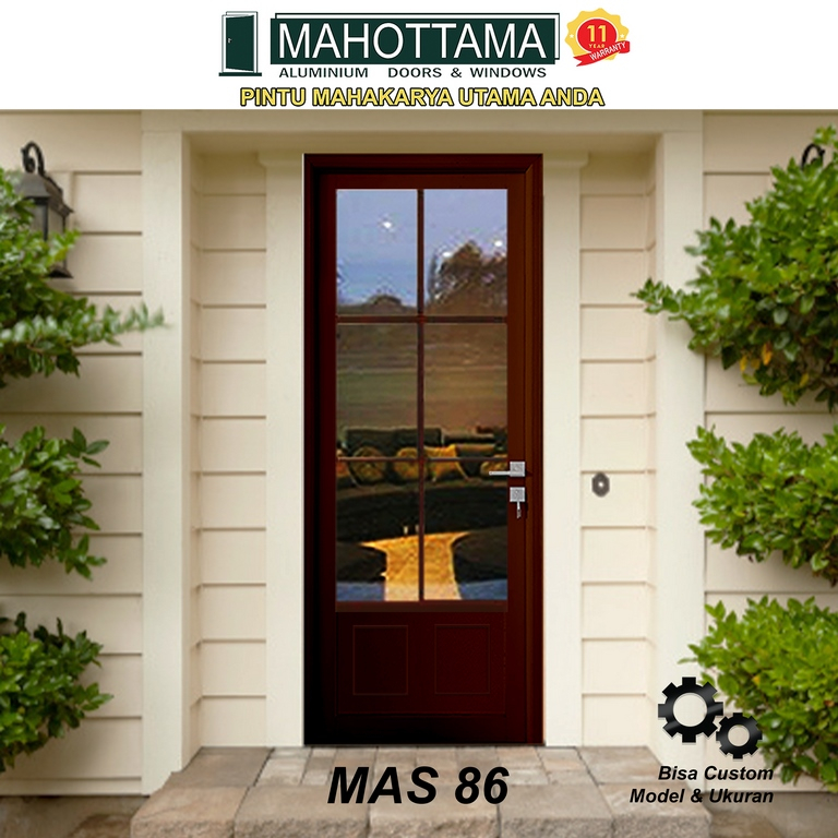 Pintu Aluminium Rumah Utama Kamar Tidur / Mandi 80 x 200 Bisa Custom Ukuran Almunium Doors MAS86 - M