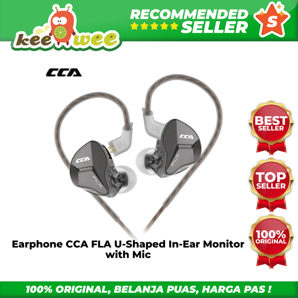Earphone CCA FLA U-Shaped In-Ear Monitor with Mic