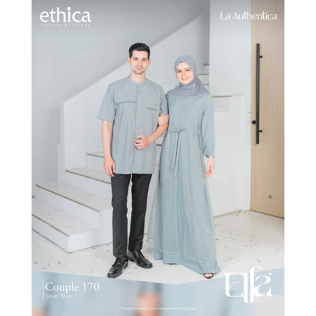 ES - (COD) Sarimbit ETHICA COUPLE 170 SILVER BLUE (Kagumi 287, Kahfi 277)