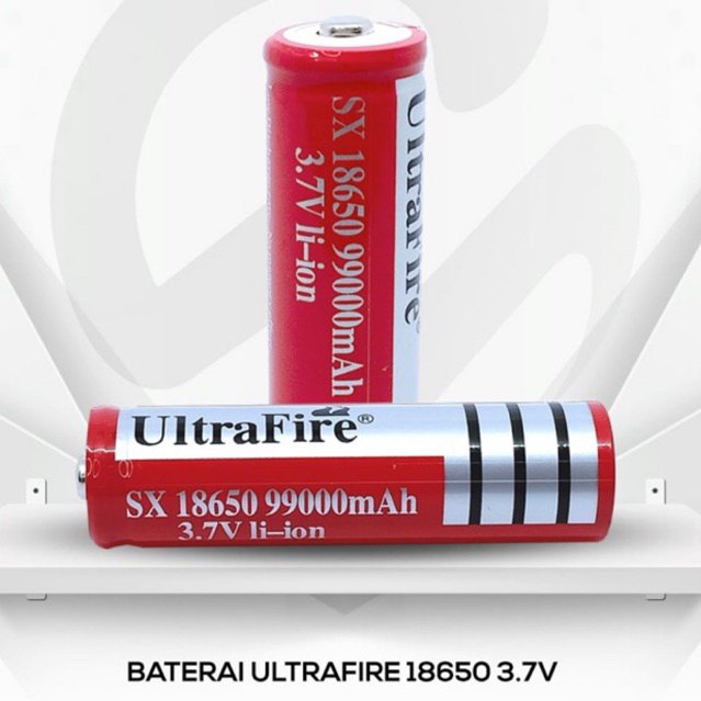 BATERAI CAS BATTERY CHARGE 18650  RECHARGEABLE 9900 MAH MERK ULTRAFIRE