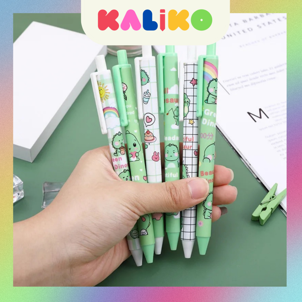 

KALIKO - Pen Gel Mekanik Motif Cartoon Dinosaur / Pulpen Pelajar Dan Kantor Pena Lucu Motif Dino