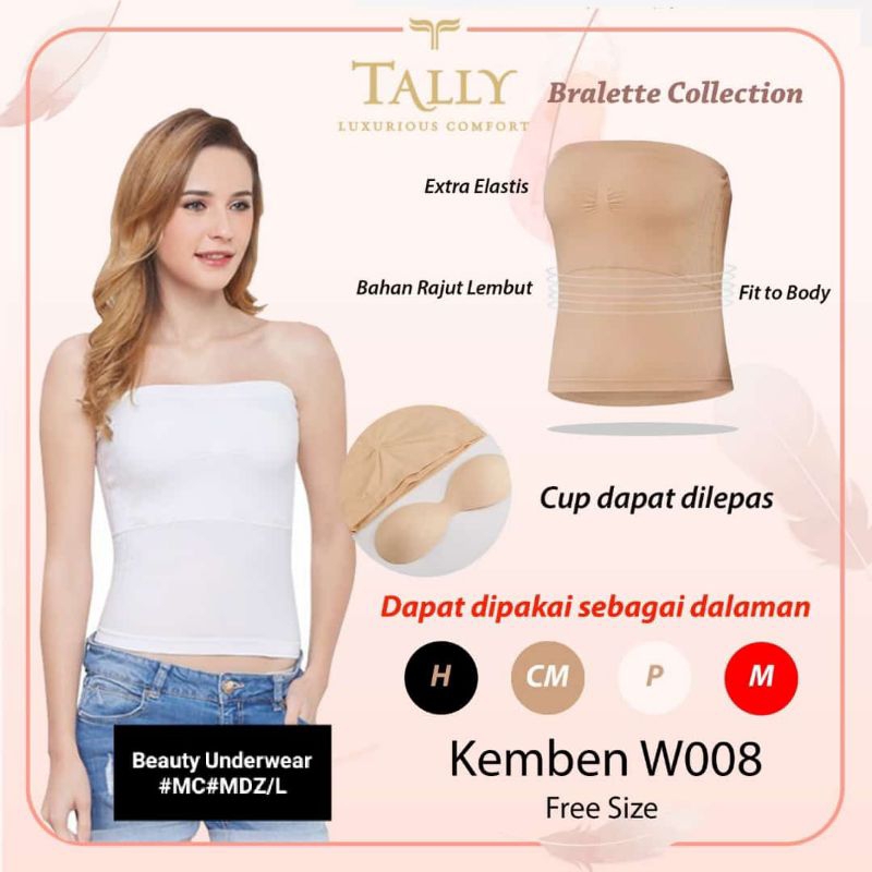 KEMBEN W008 BRA PANJANG LONG TUBE CUP BUSA KAOS