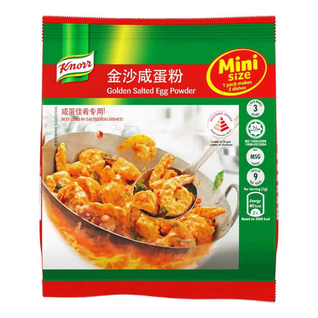 Knorr Golden Salted Egg Powder Singapore - Bumbu Masak Instan Saus Telur Asin Halal No MSG
