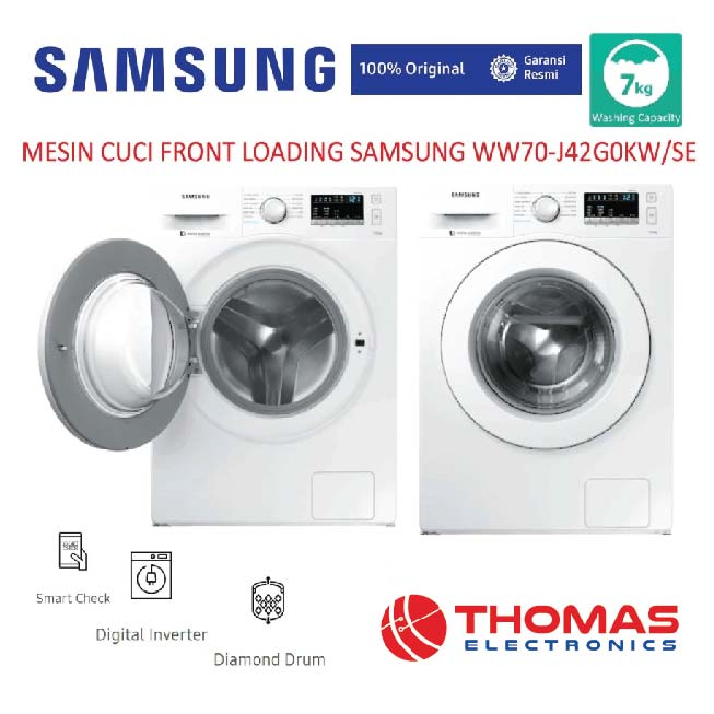 MESIN CUCI FRONT LOADING SAMSUNG WW70J42G0 FRONT LOADING 7 KG WW 70 J42G0 Garansi Resmi