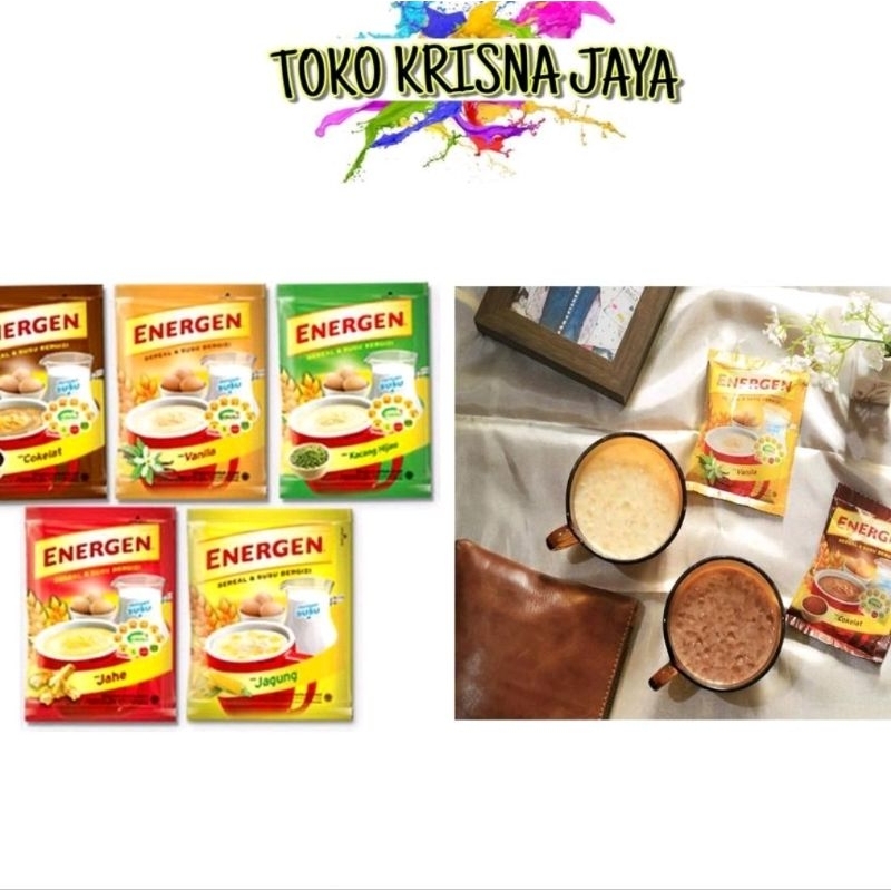 

ENERGEN SUSU & CEREAL SACHET RASA VANILLA | COKELAT | JAGUNG | KACANG HIJAU |JAHE RENCENG 25 GR X 10PCS