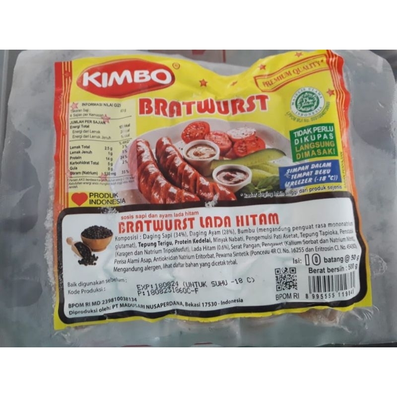 

kimbo bratwurst lada hitam isi 10