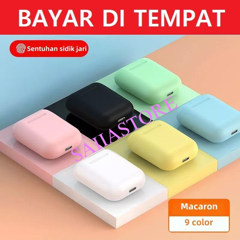 SAIIASTORE Headset Bluetooth 5.0 Wirles I12 Macaron TWS