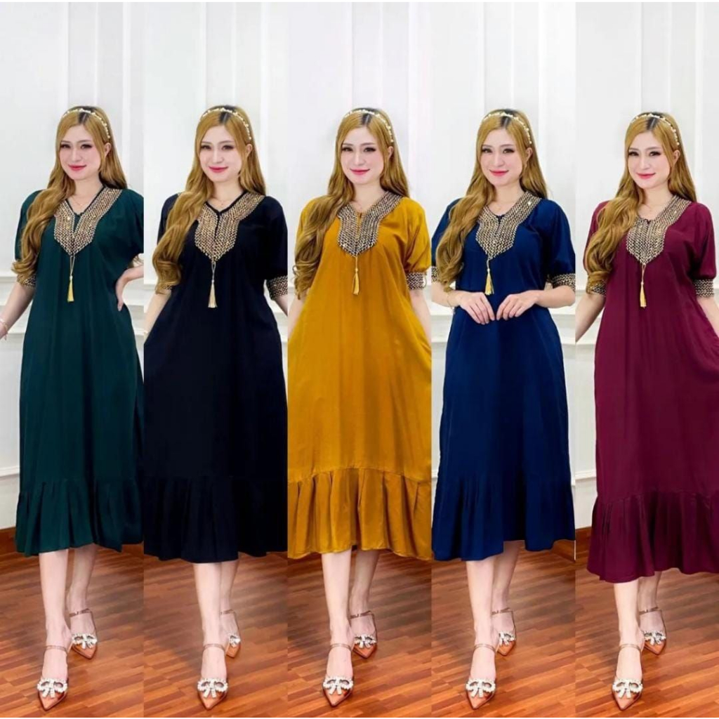 Daster Rayon Premium/Daster Renda Sultan Polos/Daster Busui Terbaru Kekinian
