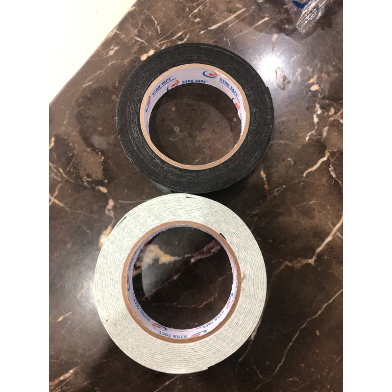 

double foam star tape black & white 1” x 5m murah