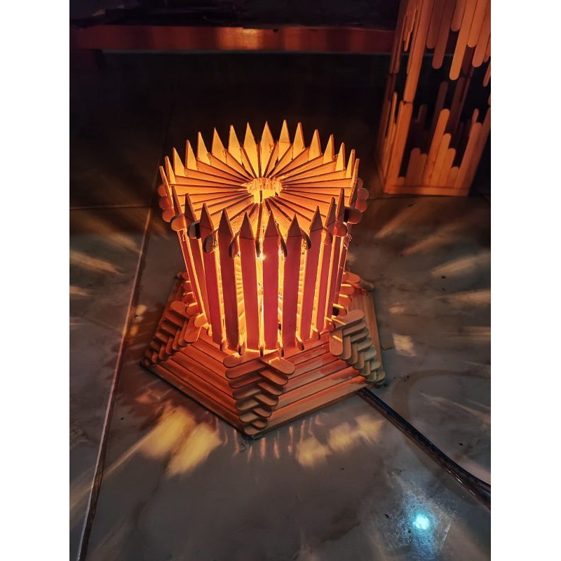 LAMPU TIDUR KAYU ESTETIK RUSTIC VINTAGE PRAKARYA KERAJINAN TANGAN STIK
