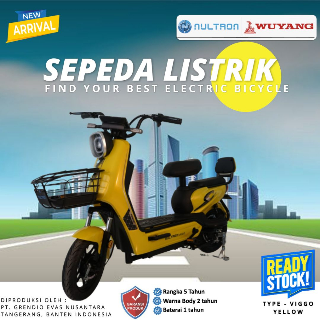 Sepeda Listrik NULTRON WUYANG VIGGO 500 Watt High Quality HARGA PROMO LAUNCHING