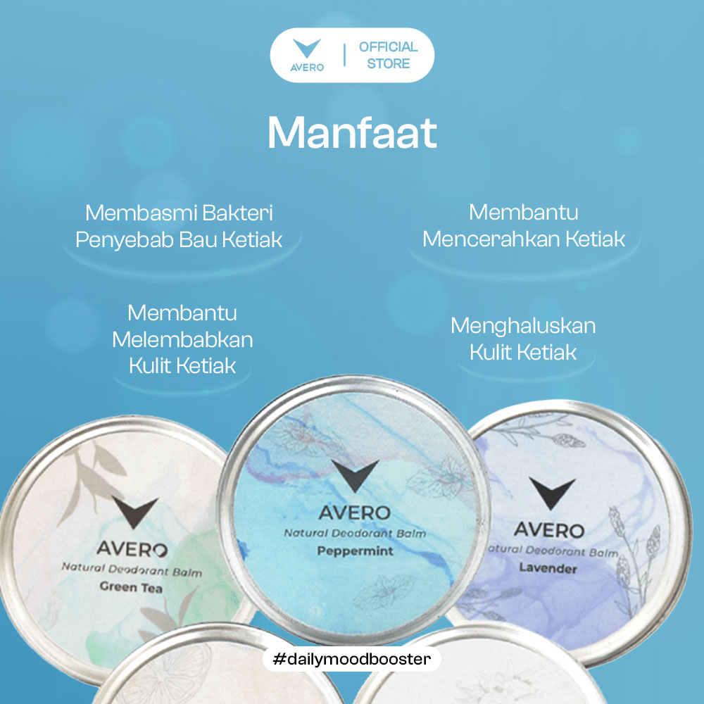AVERO Paket Bundle 2 G - Solid Deodoran Ketiak Alami Tanpa Alkohol, Alumunium & Pengawet  & Penyegar Mulut-3
