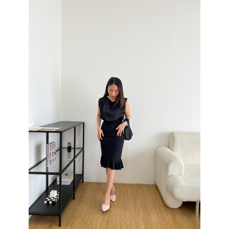 Folklore top - satin blouse satin top black satin silk top