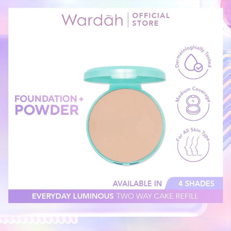 Wardah refill everyday luminous two way cake / bedak wardah refil / bedak wardah padat