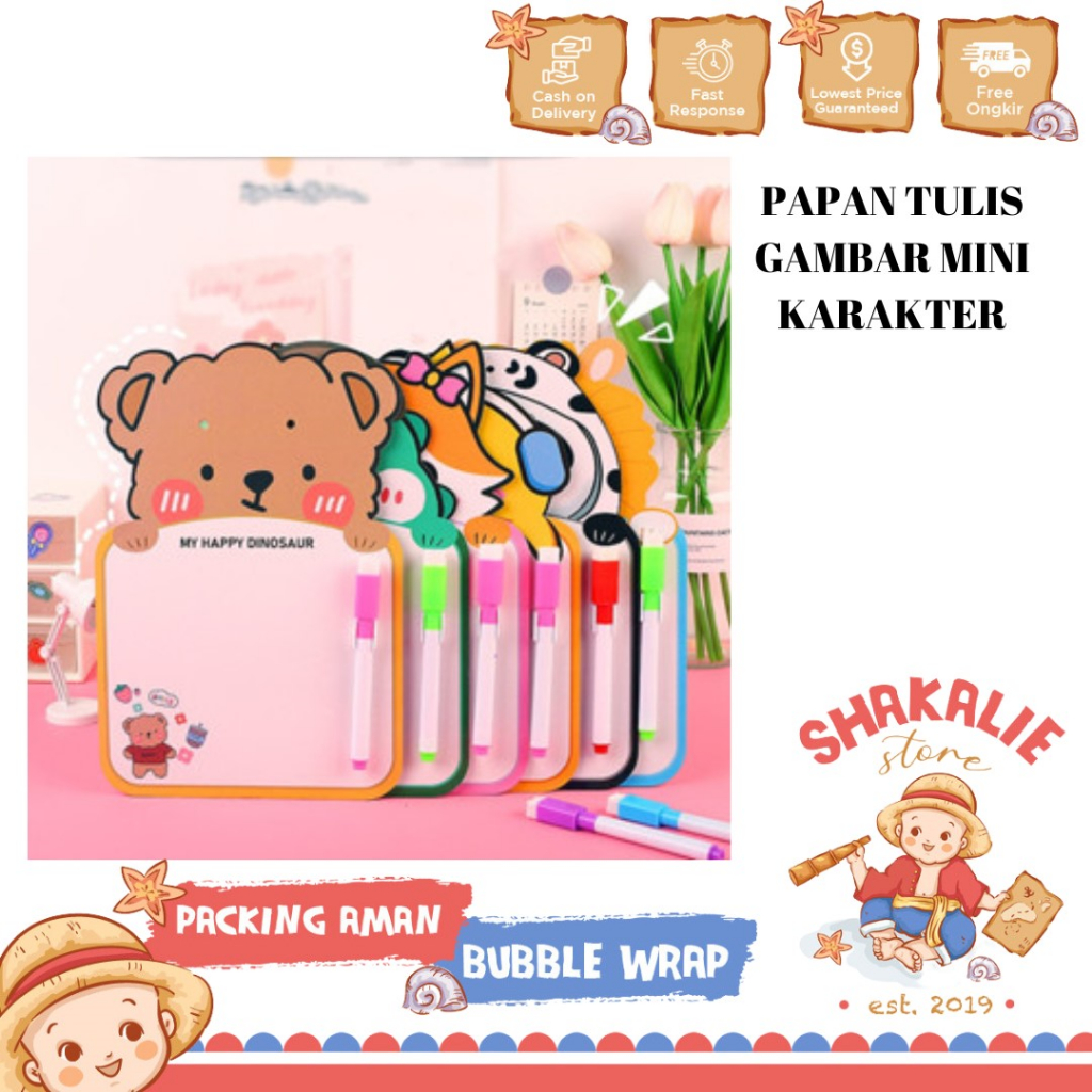 

Papan Tulis Mini Anak Karakter Lucu Reusable White Board Gambar Bisa Di Hapus Free Spidol