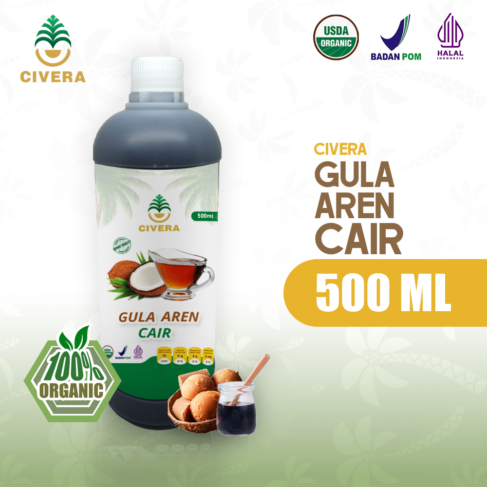 

Civera Gula Aren Cair / Palm Sugar Liquid Organic / Gula Aren Kemasan 500ML cocok untuk Kopi Teh / 100% Organik Palm Sugar