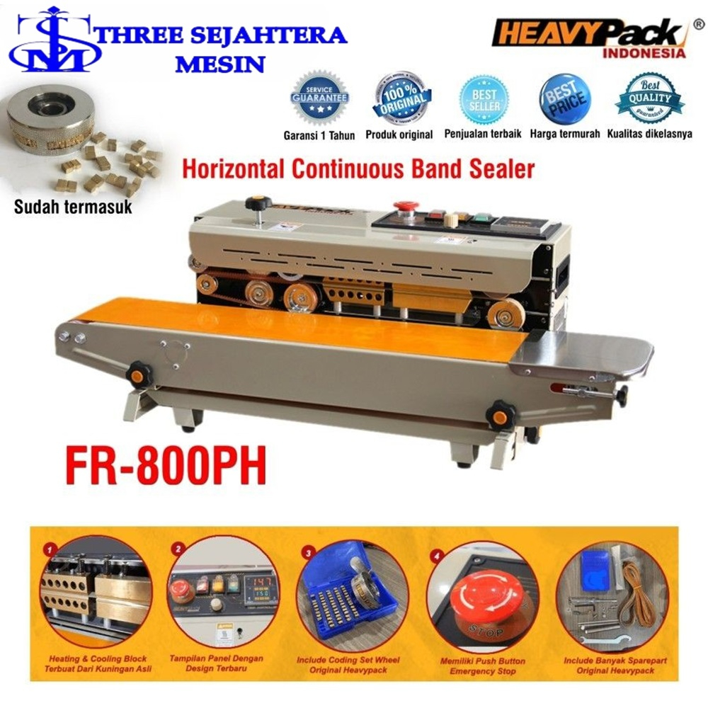 FR-800PH Continuous Band Sealer Mesin Segel Plastik / Alumunium Foil FR 800 PH Heavypack