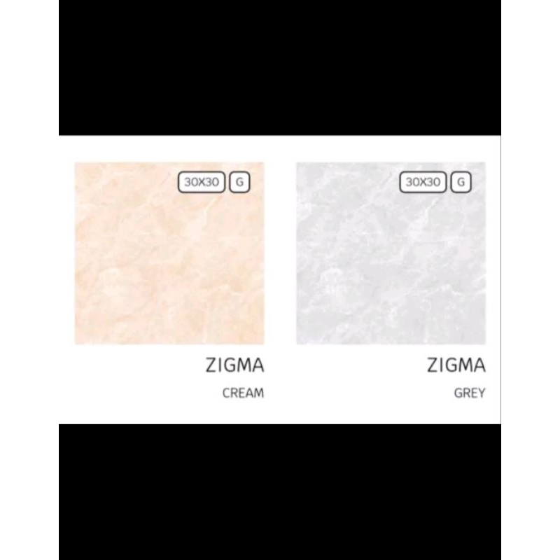 Keramik asia tile zigma glossy ukuran 30x30 cream grey original
