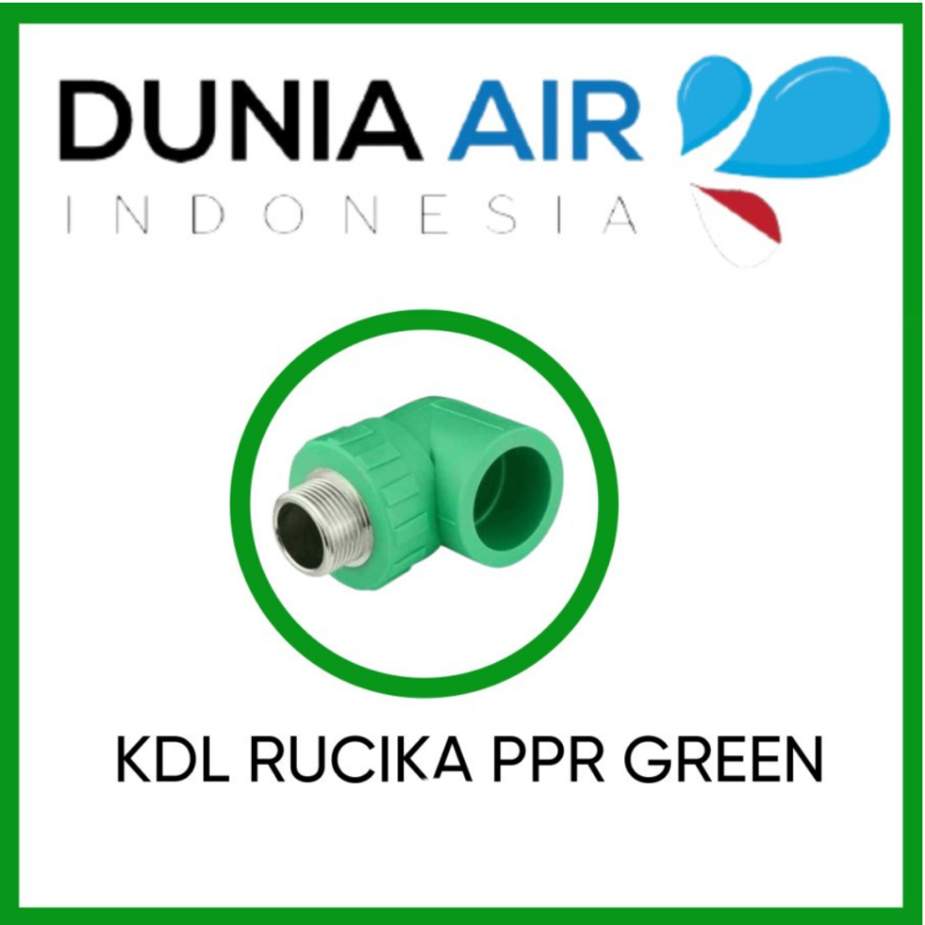 Rucika Elbow 20 mm Drat Luar 1/2" KDL Keni Knee Male PPR Green
