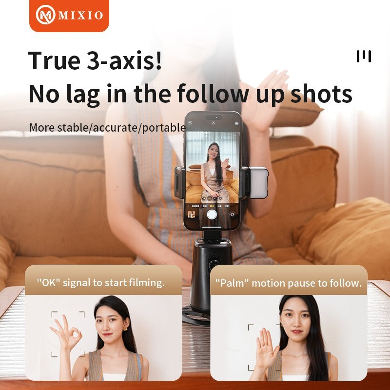 MIXIO A200 Auto Face Tracking Gimbal Handphone Stabilizer 360°