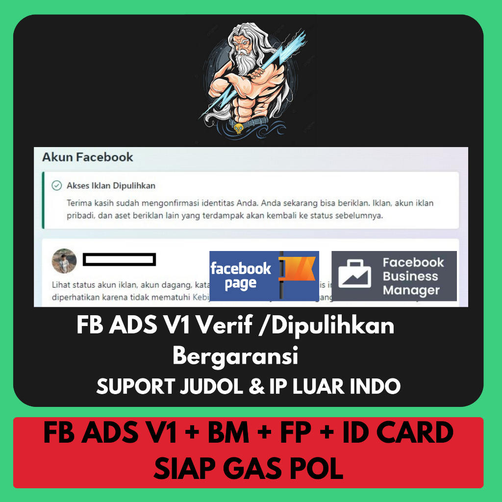 Akun FB Ads Verif v1 Bm Fp Reinstated Dipulihkan Siap Iklan
