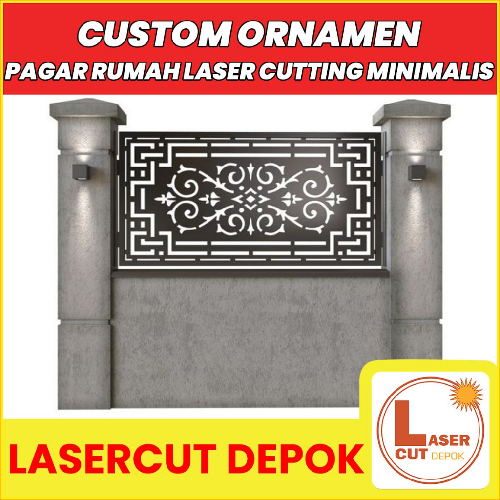 PAGAR RUMAH LASER CUTTING MINIMALIS | CUSTOM ORNAMEN