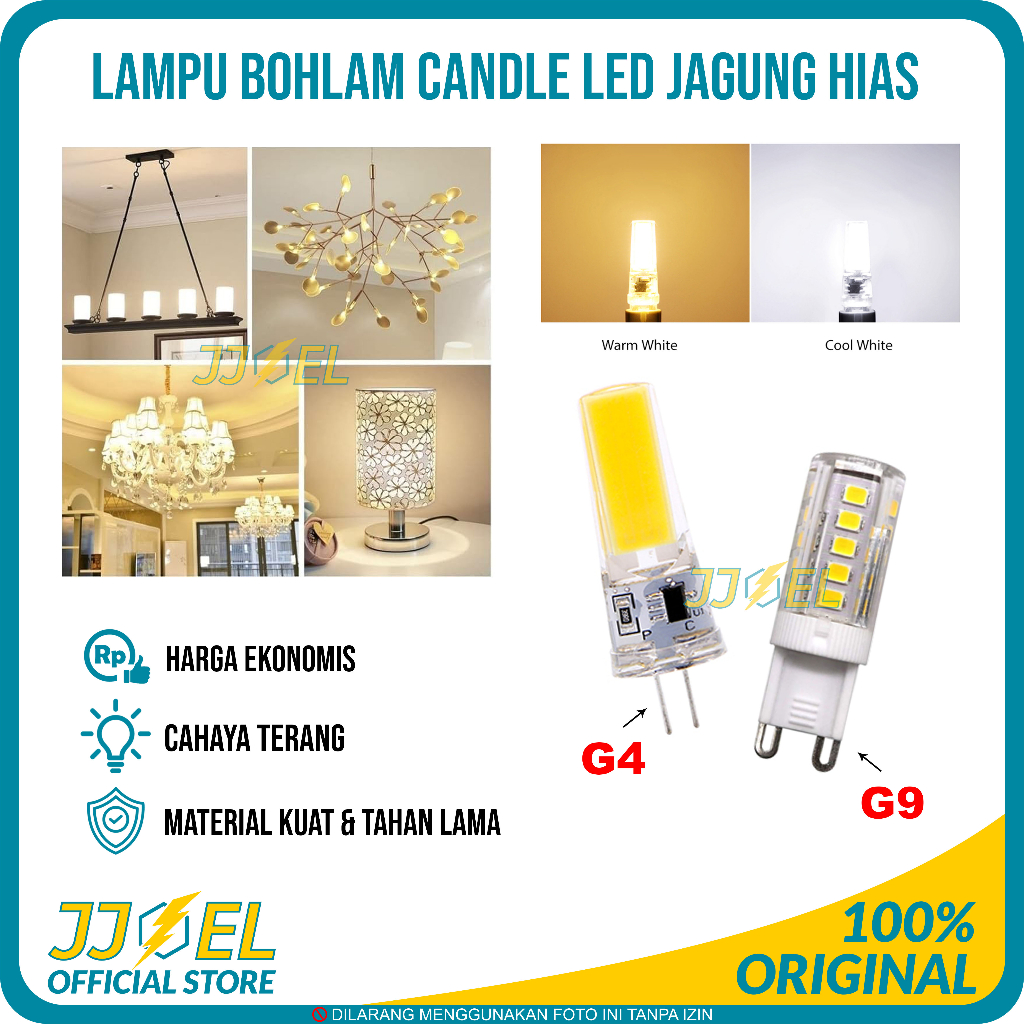 Lampu LED Fitting G4 G9 E14 Bohlam Candle Jagung Hias