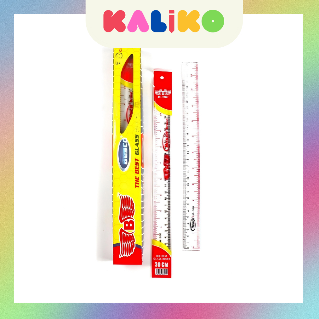 

KALIKO - Penggaris Plastik 30 cm Besco / Garisan Bening M-300 / Glass Ruler Transparant Murah Penggaris Plastik