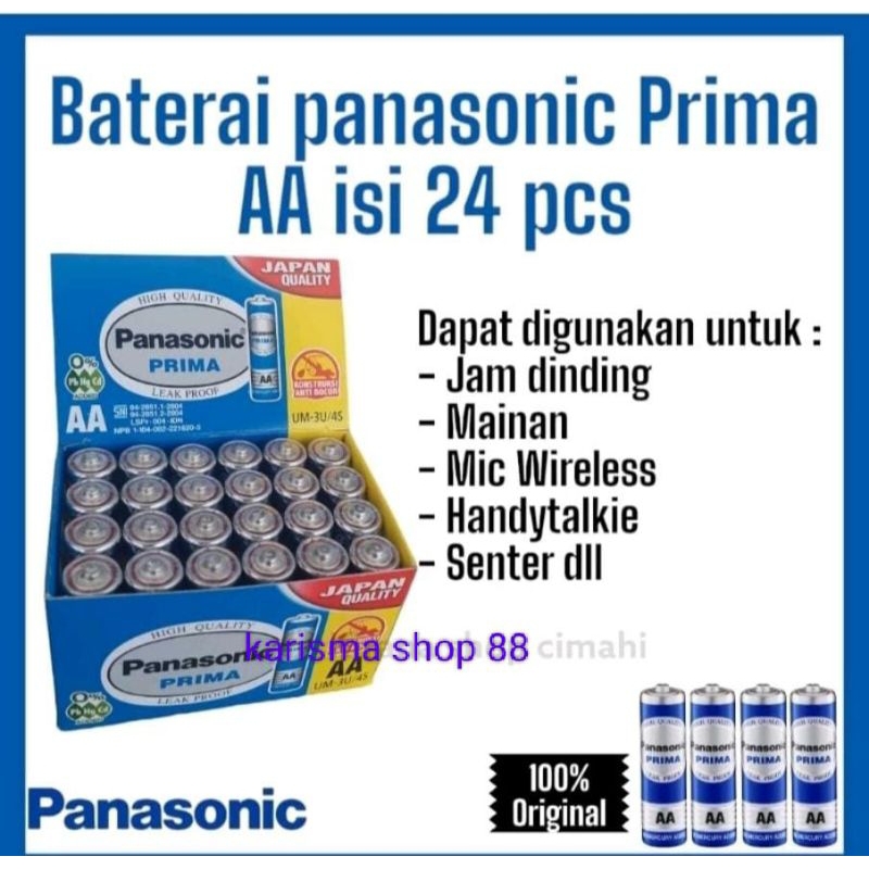 Baterai Panasonic Prima AA isi 24 pcs original / batere / battery