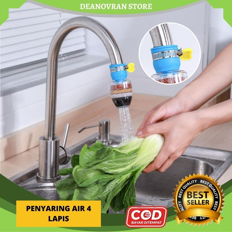 (B88) Saringan Air Kran 4 Lapis Batu Penyaring Filter Berkualitas 6x Penyaringan Air