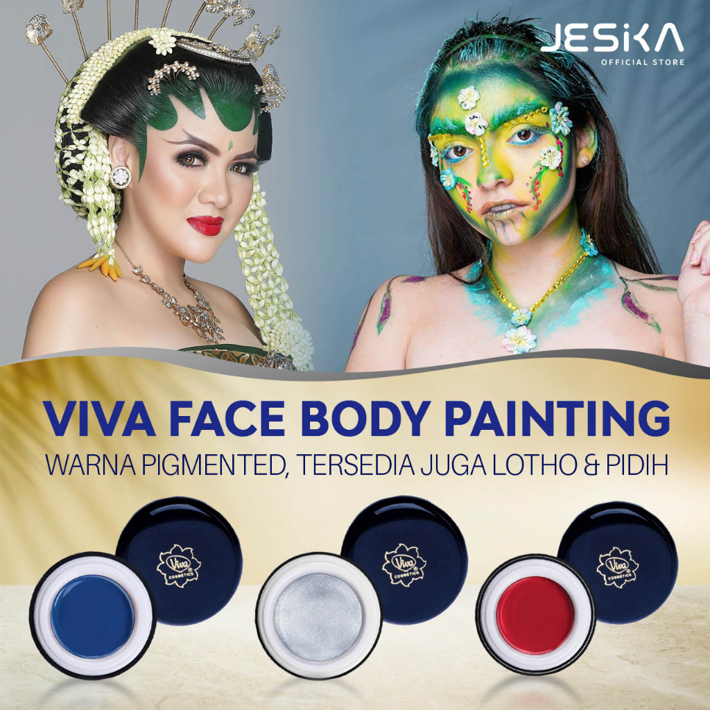 Viva body painting pengantin manten jaran kepang lotho hijau anti luntur body art waterbased face sa